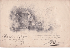 T03 J.W. Bilders watermolen bij Huize Vorden 1869